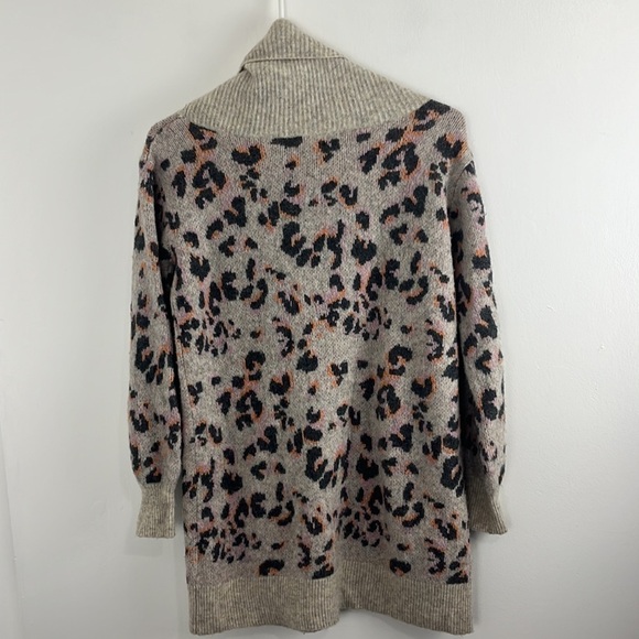 Anthropologie Beige Patterned Chunky Cowl Knit Sweater - Picture 7 of 9